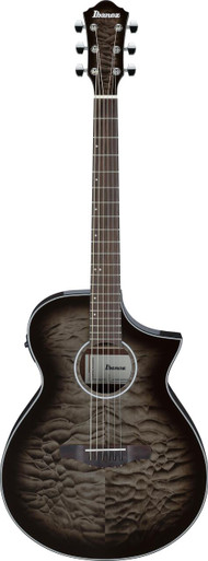 Ibanez AEWC16QA-TKH Electro-Acoustic Guitar in Transparent Black Sunburst High Gloss - Image 3