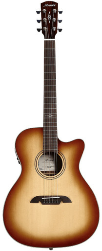 Alvarez Artist AF70CE Folk OM Electro Acoustic in Shadowburst with Cutaway - Image 3