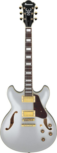 Ibanez AS73G-MSF AS Series Semi-Hollow Electric Guitar in Moonstone Silver Flat - Image 3
