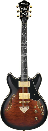 Ibanez AS93QMSP-DBS AS Series Quilted Maple Semi-Hollow Electric Guitar in Dark Brown Sunburst - Image 3