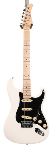 B Stock : Eastcoast ST1 Electric Guitar in Pearl White Maple Fretboard Black Guard 001 - Image 3