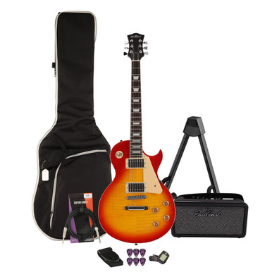 EastCoast L1 Electric Guitar Starter Pack in Cherry Sunburst with Bounce 15W Amp & Accessories