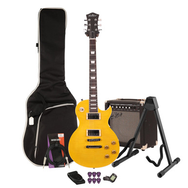 EastCoast L1 Electric Guitar Starter Pack in Lemon with 15W Amp & Accessories