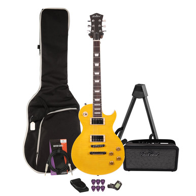 EastCoast L1 Electric Guitar Starter Pack in Lemon with Bounce 15W Amp & Accessories
