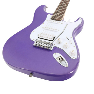 EastCoast ST2 Electric Guitar Starter Pack in Purple Metallic with 10W Amp & Accessories - Image 3