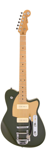 Reverend Charger 290 Bigsby Electric Guitar in Army Green - Image 3