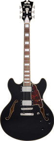 D’Angelico Premier DC Semi-Hollow Electric Guitar in Solid Black - Image 2