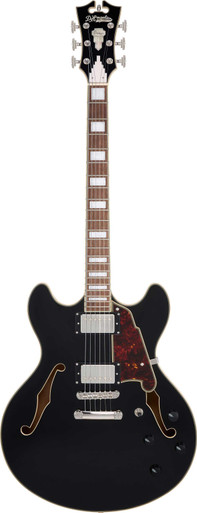 D’Angelico Premier DC Semi-Hollow Electric Guitar in Solid Black - Image 3