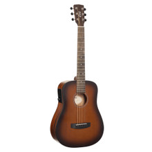 Cort Earth GO Travel Electro Acoustic Guitar In Open Pore Brown Burst - Image 2