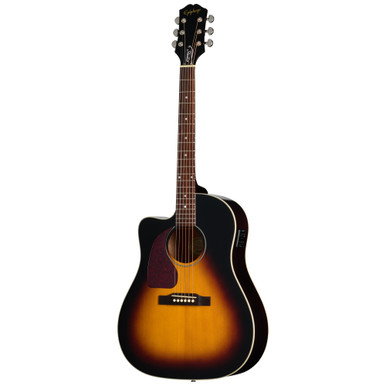 Epiphone Inspired by Gibson J-45 Studio EC Left Handed Electro Acoustic Guitar in Vintage Sunburst - Image 3