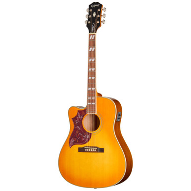 Epiphone Inspired by Gibson Hummingbird Studio EC Left Handed Electro Acoustic Guitar in Heritage Cherry Sunburst - Image 3