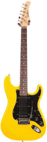 EastCoast ST2 HSS Electric Guitar in Ferrari Yellow Black Guard Rosewood Fretboard - Image 2