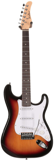 EastCoast ST1 Electric Guitar Silent Bundle in Three Tone Sunburst with Headphone Amp & Accessories - Image 3