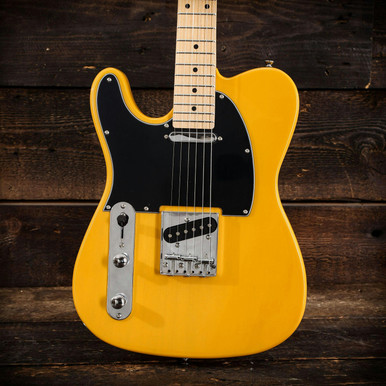 EastCoast T1 Left Handed Electric Guitar in Butterscotch with Maple Fretboard - Image 3