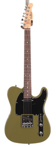 EastCoast T1 Electric Guitar Silent Bundle in Drab Olive Green with Headphone Amp & Accessories - Image 2