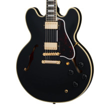 Epiphone Inspired By Gibson Custom 1959 ES-355 Semi-Hollow Electric Guitar in Ebony with Gold Hardware (61346) - Image 3