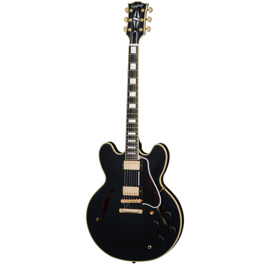 Epiphone Inspired By Gibson Custom 1959 ES-355 Semi-Hollow Electric Guitar in Ebony with Gold Hardware - Image 3