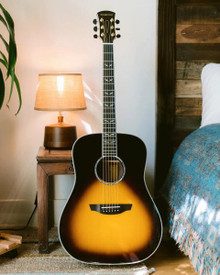 Orangewood Echo Live Dreadnought Electro Acoustic Guitar in Vintage Sunburst Gloss - Image 2