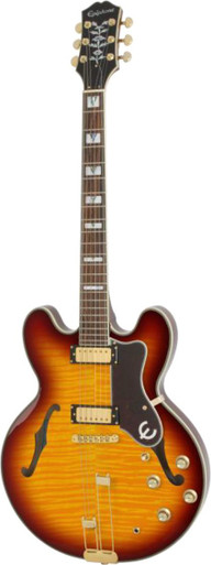 Epiphone Sheraton Figured Semi-Hollow Electric Guitar in Iced Tea - Image 3