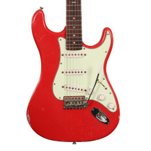 Hansen Guitars S-Style Electric Guitar in Hotrod Red, Ultra Light Relic (61171) - Image 3