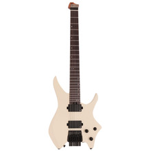 HILS NEXT HN3 Headless Electric Guitar Satin Ivory Silent Practice Bundle - Image 2