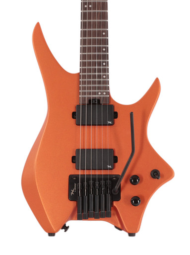 HILS NEXT HN5 Headless Electric Guitar in Satin Metallic Coral Orange - Image 1
