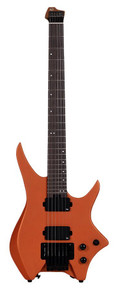 HILS NEXT HN5 Headless Electric Guitar Satin Orange Silent Practice Bundle - Image 2