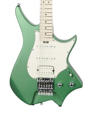HILS HNS1 S-Style Headless Electric Guitar in Satin Emerald Green - Image 1