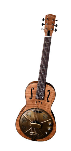 Johnson 860E Parlour Electro Acoustic Resonator Flamed Okoume - Image 3