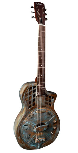 Johnson 994E Electro Acoustic Cutaway Resonator in Brass Rust - Image 3