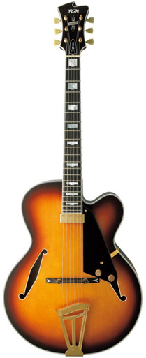 FGN Masterfield MFA-FP Hollowbody Electric Guitar in Jazz Burst - Image 3
