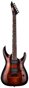 ESP LTD MH-200QM HT Electric Guitar in Dark Brown Sunburst - Image 2