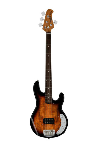 Sterling by Music Man Stingray RAY34 Bass Guitar in Three Tone Sunburst - Image 3