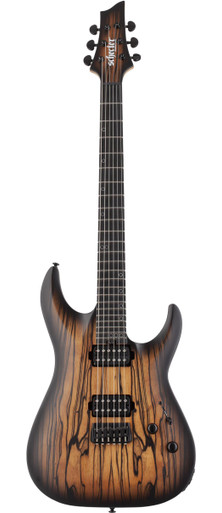 Schecter C-1 Pale Moon Electric Guitar in Natural Satin Black Burst - Image 3