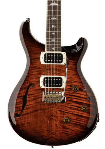 PRS SE Custom 24 Semi-Hollow Piezo Electric Guitar in Orange Tiger Smokeburst (2026) - Image 1