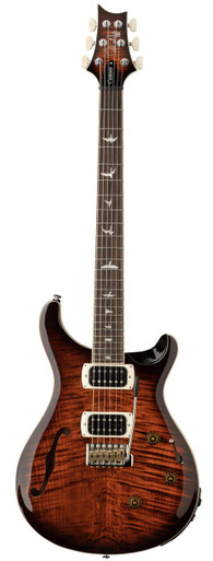 PRS SE Custom 24 Semi-Hollow Piezo Electric Guitar in Orange Tiger Smokeburst (2026) - Image 3