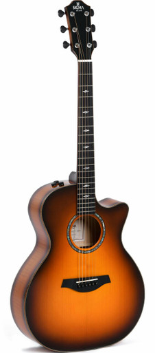 Sigma Modern Series GACE-3-SB+ Flamed Maple Cutaway Electro Acoustic Guitar - Image 3