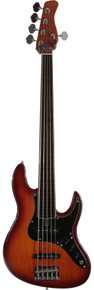 Sire Marcus Miller V5 24 Fret 5-String Fretless Bass Guitar in Tobacco Sunburst - Image 2