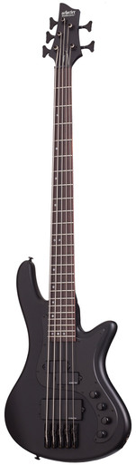 Schecter Stiletto Stealth 5-String Bass Guitar in Satin Black - Image 3