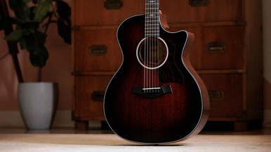 Taylor Next Generation 324ce Grand Auditorium Cutaway Electro Acoustic Guitar in Edgeburst - Image 3