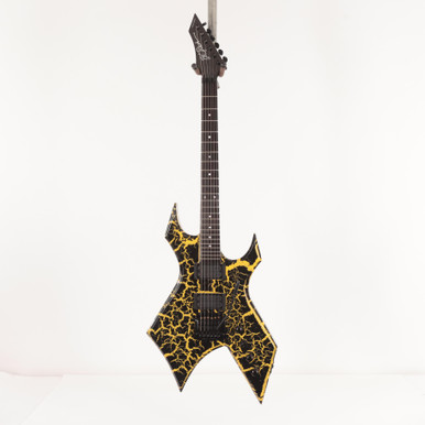 BC Rich Warlock Legacy with Kahler Trem Electric Guitar in Yellow Crackle - Image 3
