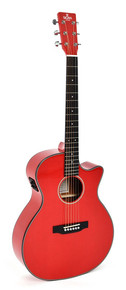 Sigma GMC-1E Acoustic Guitar in Metallic Flake Red - Image 2