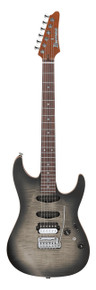 Ibanez TQM2-CUF Tom Quayle Signature Electric Guitar in Charcoal Black Burst Flat - Image 2