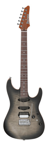 Ibanez TQM2-CUF Tom Quayle Signature Electric Guitar in Charcoal Black Burst Flat - Image 3