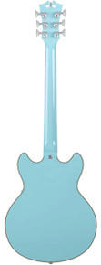 D'Angelico Premier Mini DC Semi-Hollow Electric Guitar in Sky Blue - Image 2