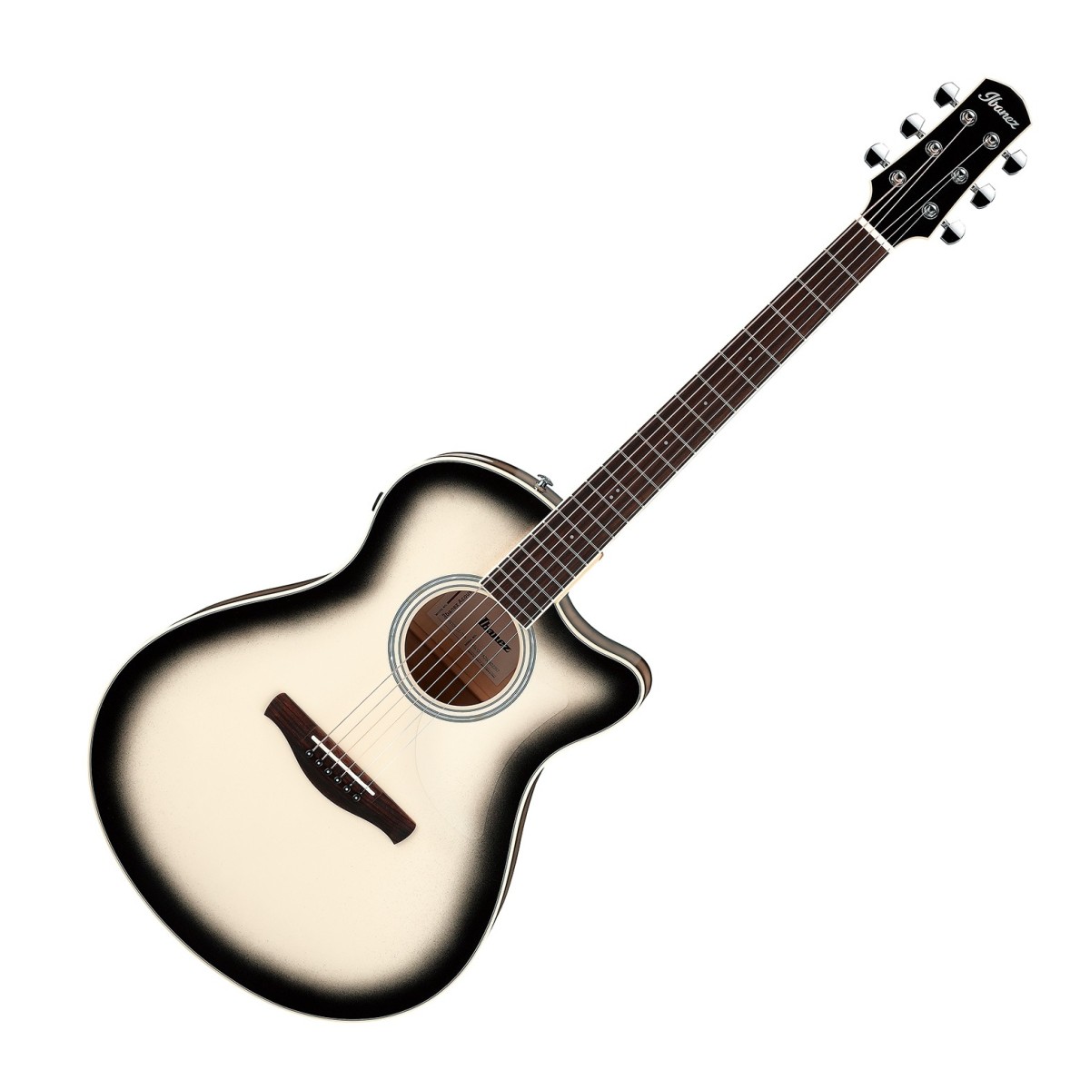 Ibanez AAM370M1CE Transparent Panda High Gloss Finish