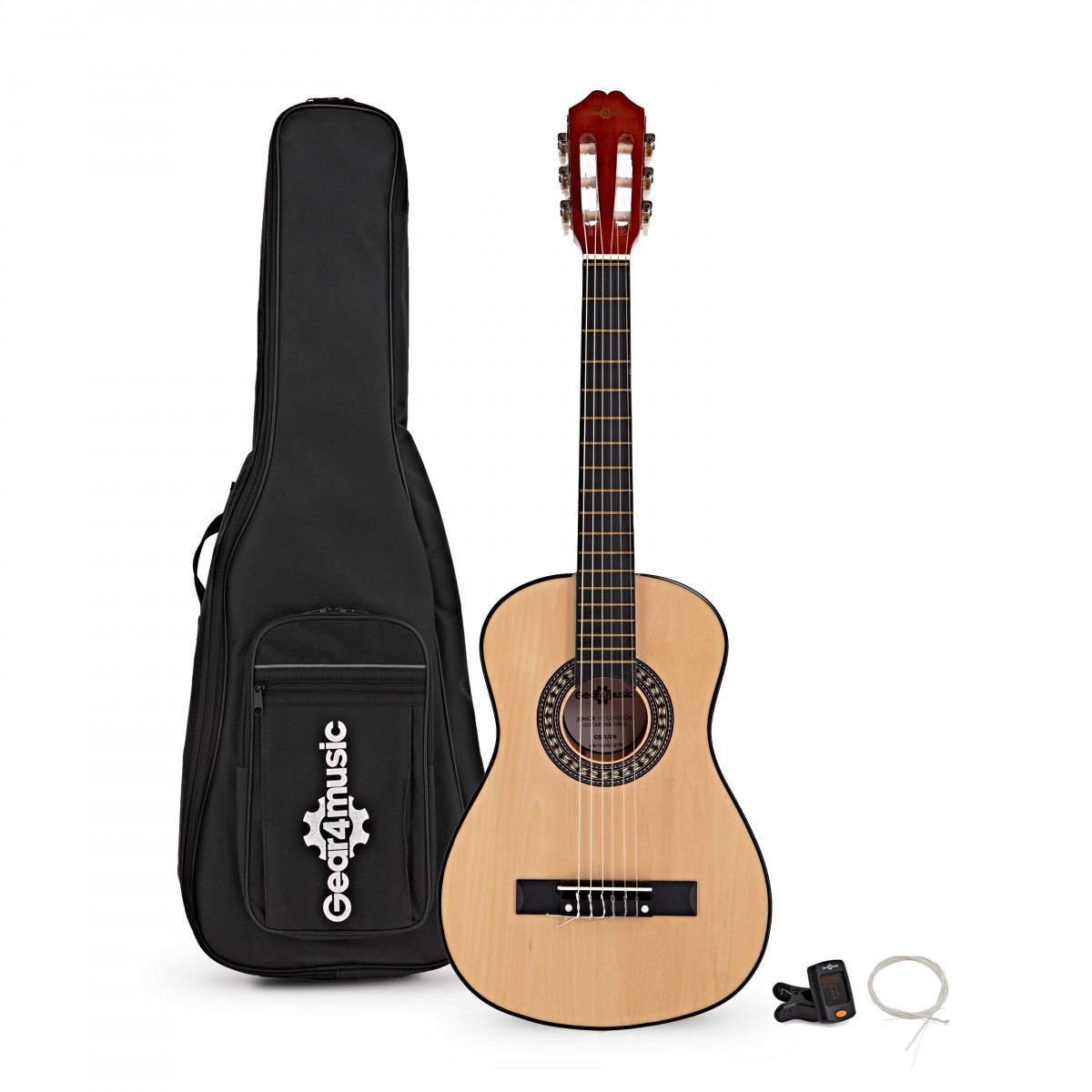 Junior 1/2 Classical Guitar Pack Natural by Gear4music