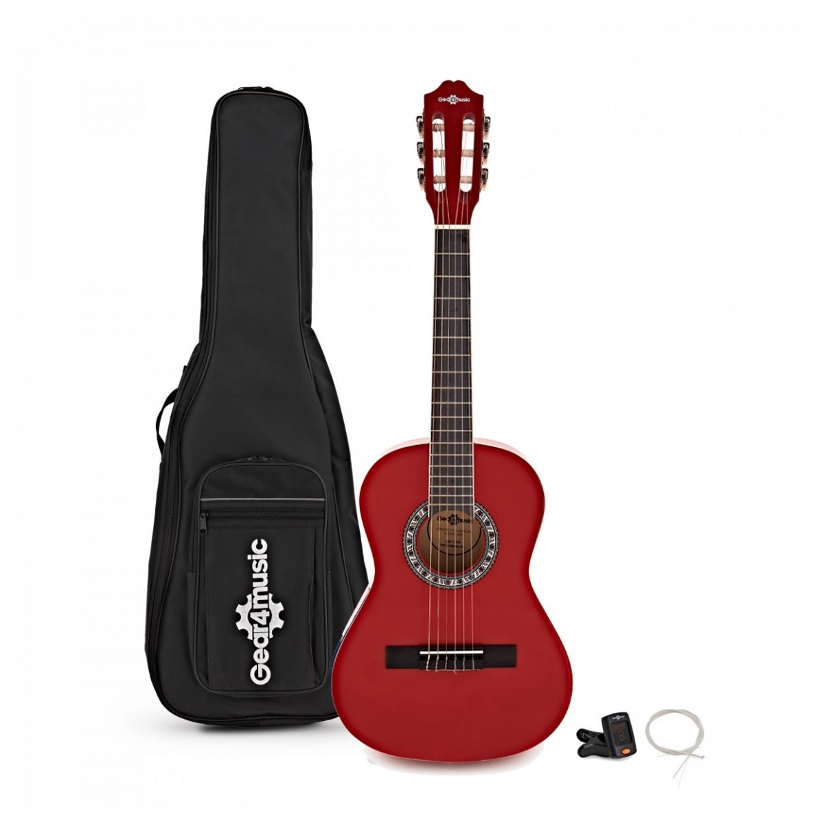 Junior 1/2 Classical Guitar Pack Red by Gear4music