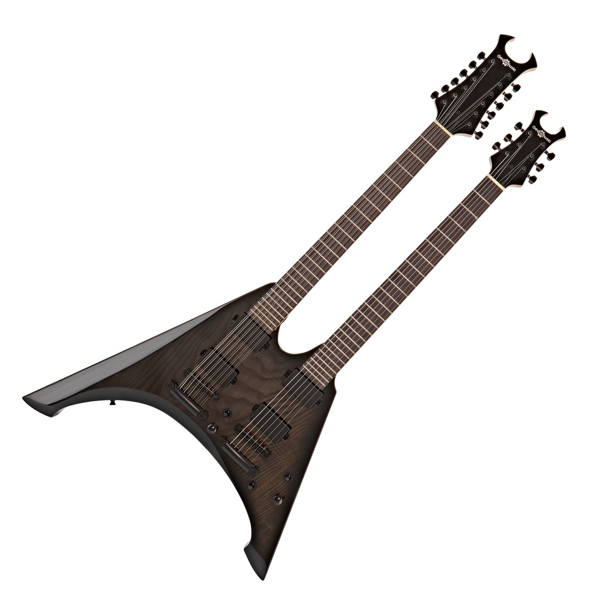 Harlem V Double Neck Guitar by Gear4music Black