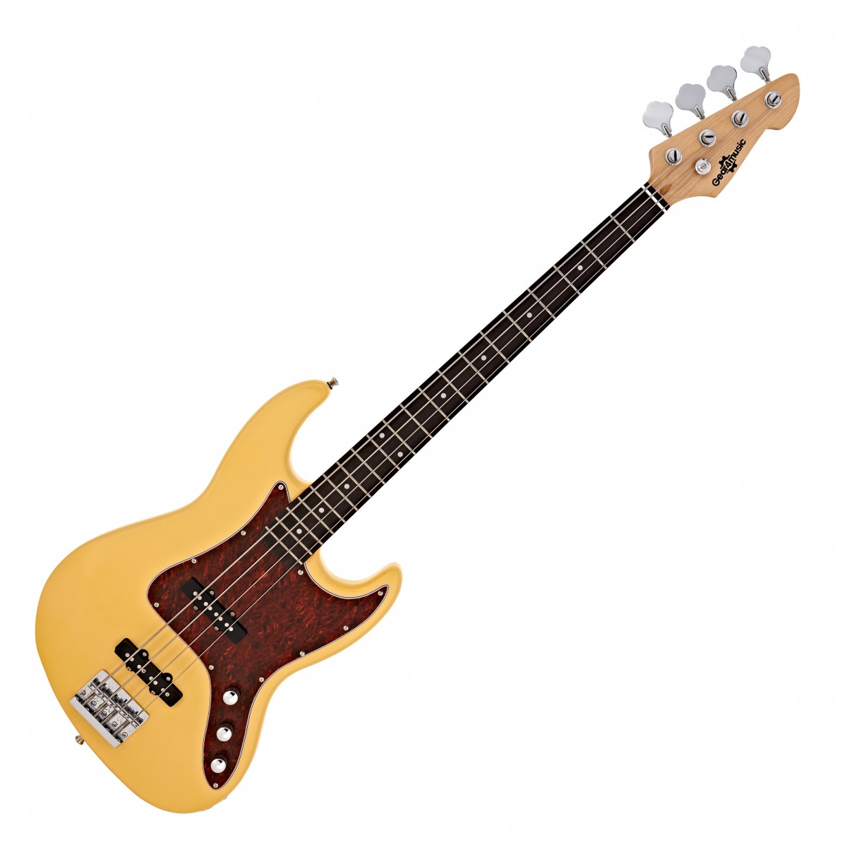 LA II Bass Guitar by Gear4music Ivory